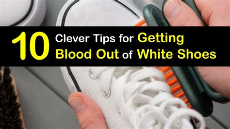 removing blood from white shoes